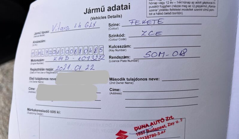 SUZUKI VITARA 1.4 Hybrid GLX 51.800km! Magyarországi! 1. Tulajdonos Gyönyörű állapot! full