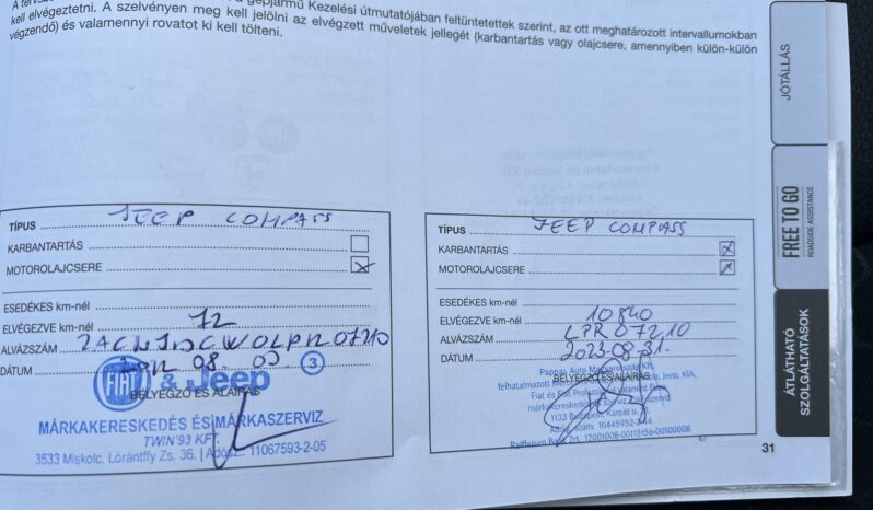 JEEP COMPASS 1.3 T4 4xe PHEV Limited (Automata) Magyarországi!!! 38.000Km!!! Vezetett szervizkönyv!!! full