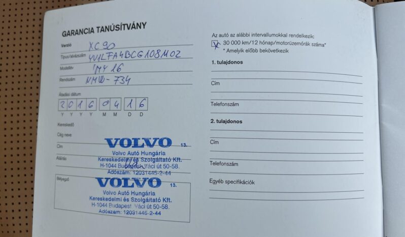 VOLVO XC90 2.0 [D5] Momentum Geartronic (7 személyes ) Magyarországi. vezetett szervizkönyv. vezérlés cserélve! full